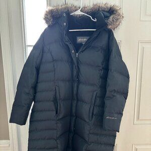 Eddie Bauer Lodge Down Duffle Coat Parka Womens‎ 3XL Long Quilted Storm Blue